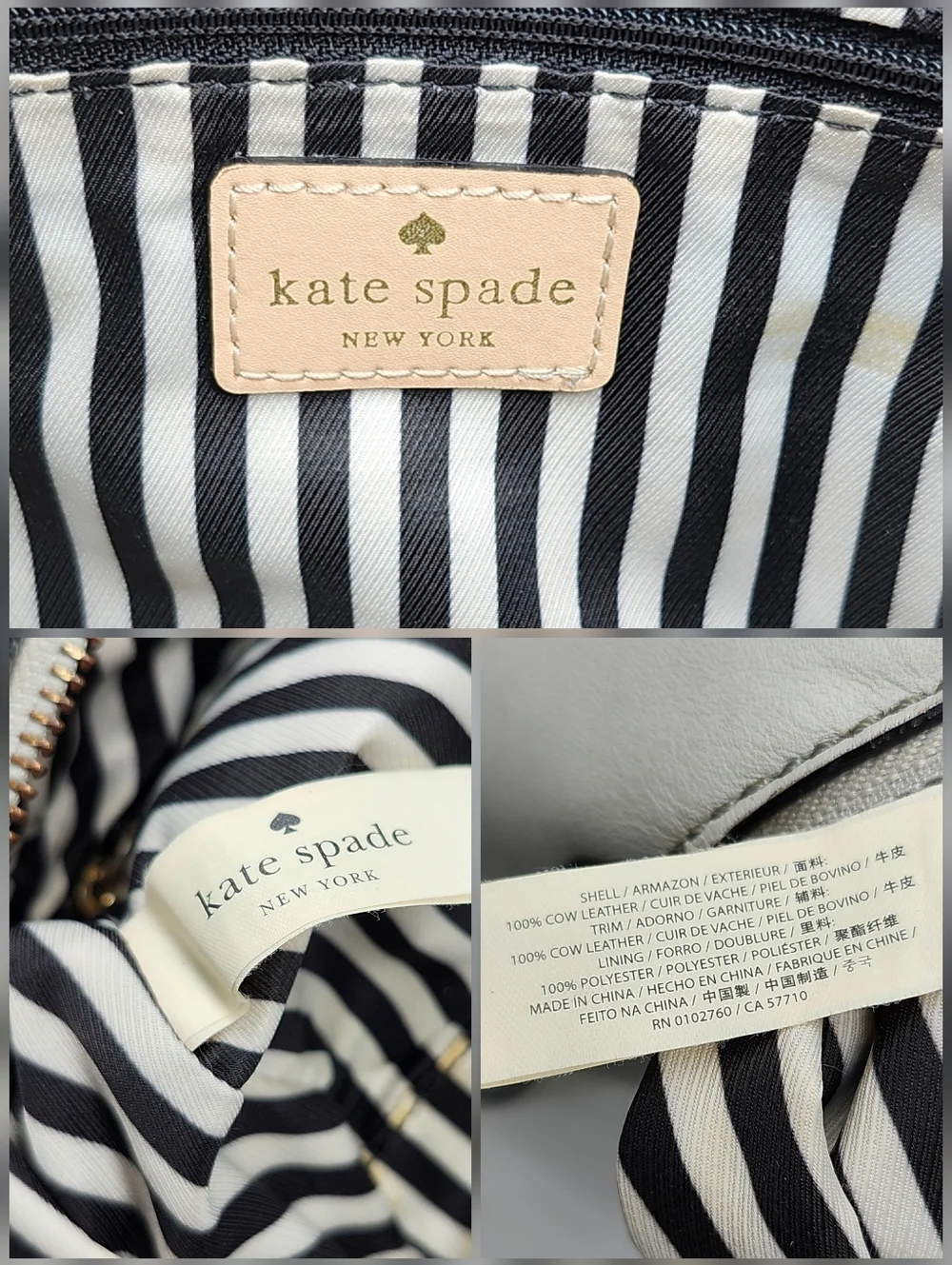 Kate Spade Parnell Street Mini Pippa Magnolia Light Smoke Grey & Tan Satchel